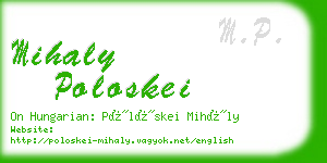 mihaly poloskei business card